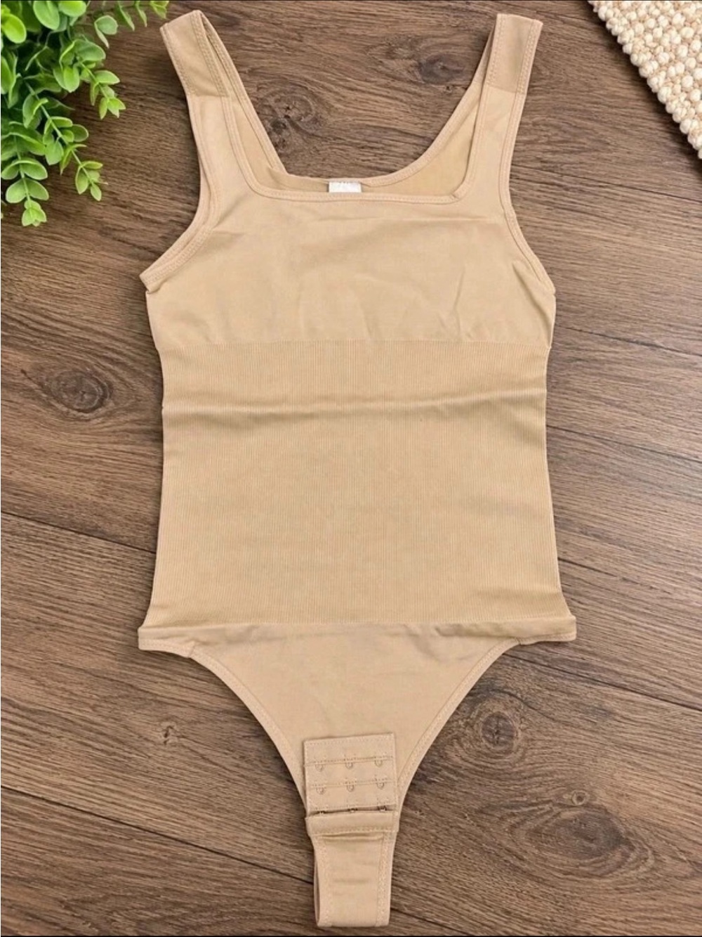 Seamless Shaping Bodysuit Tank in Beige